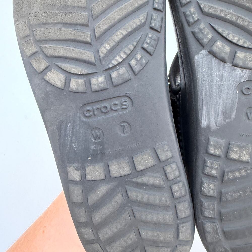 CROCS Black Rhinestone Platform Sandal 7 - Picture 5 of 5